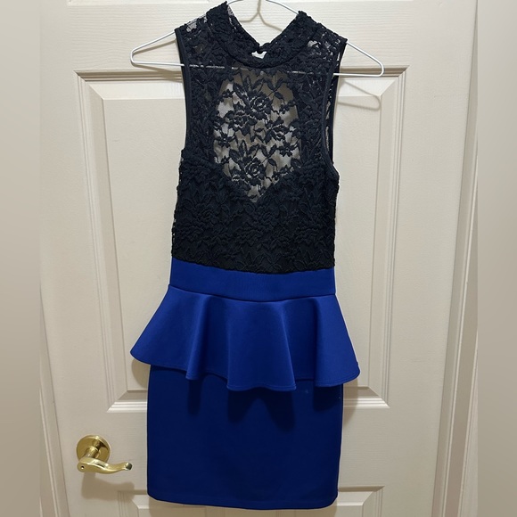 Royal blue dress - small - peplum style - Picture 1 of 5